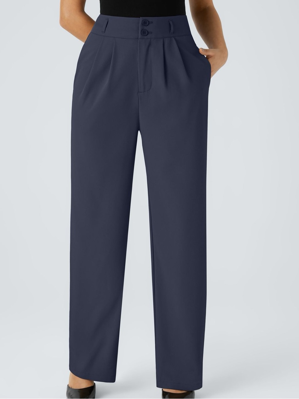 NWT Halara Flex Navy Straight Leg Work Pants Size S Regular